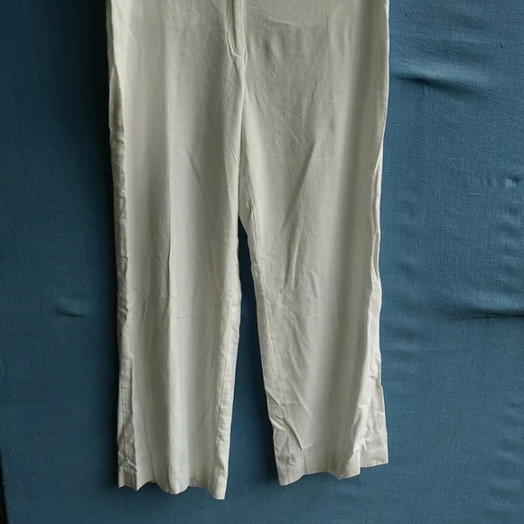 Cato Women's Size 14p Petite White Linen Pants - Picture 2 of 6